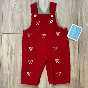 NWT Anavini Baby Reversible Red Corduroy and Green Checked Holiday Longall 3M